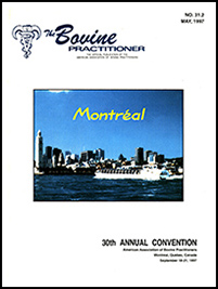 Cover image of Volume 31.2 of the Bovine Practitioner: a photo of the Montréal waterfront in mid-afternoon