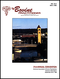 Cover image of Volume 32.2 of the Bovine Practitioner: a photo of Riverfront Park in Spokane, WA in the late afternoon.