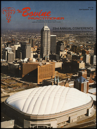 Cover image of the 25th Volume of the Bovine Practitioner: a photo of Indianapolis with the Hoosier Dome in the forefront.