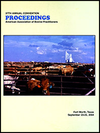 Cover image of the 37th Conference Proceedings: Cattle in pens that stretch to the horizon. Yellow background.